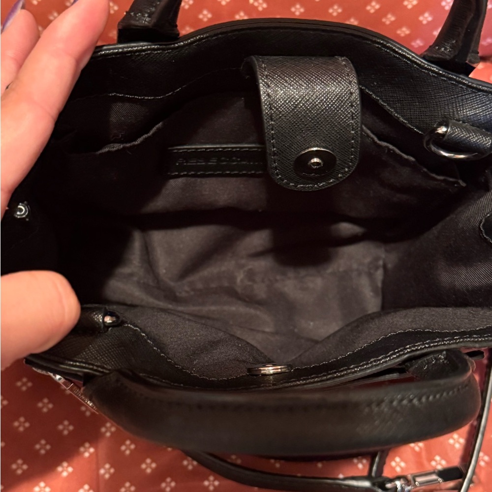 Rebecca Minkoff Black Leather Mini Bag w/ Crossbody Strap - Picture 9 of 10